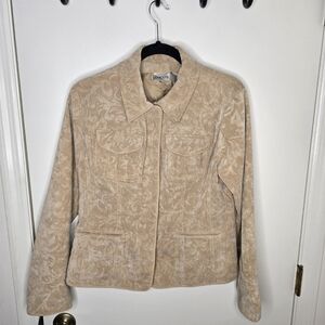 Chico's Beige Fine Wale Corduroy Textured Women's Blazer Chico Size 1 Medium